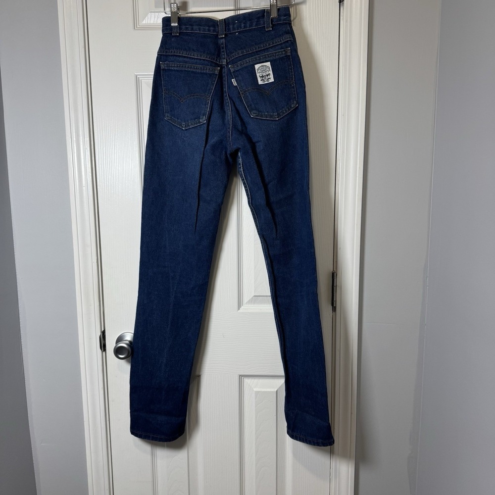 Vintage 70s Levi's White Tab Patch High‎ Rise Denim Jeans Zip Womens 5 25x32